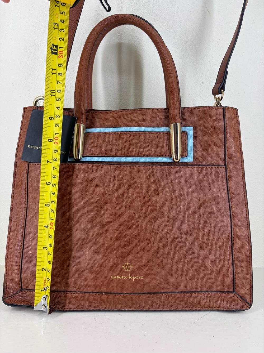 Nanette Lepore Brown Satchel with Light Blue Trim - Picture 11 of 11